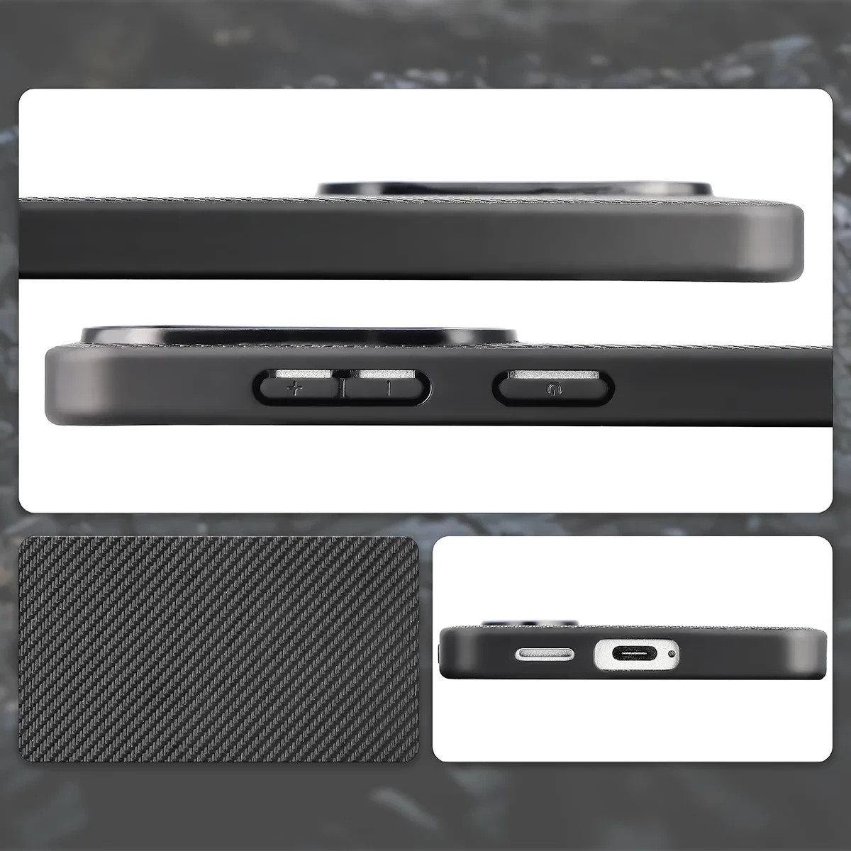 Kryt Bizon Case CarbO Lanyard & Magnetic Samsung Galaxy S26, black