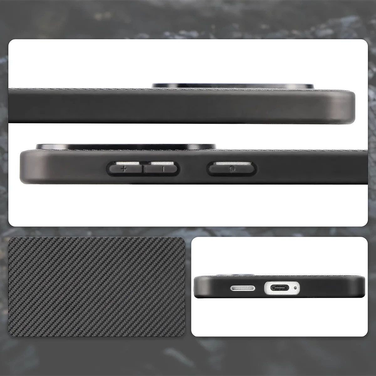 Kryt Bizon Case CarbO Lanyard & Magnetic Samsung Galaxy S26+ Plus, black