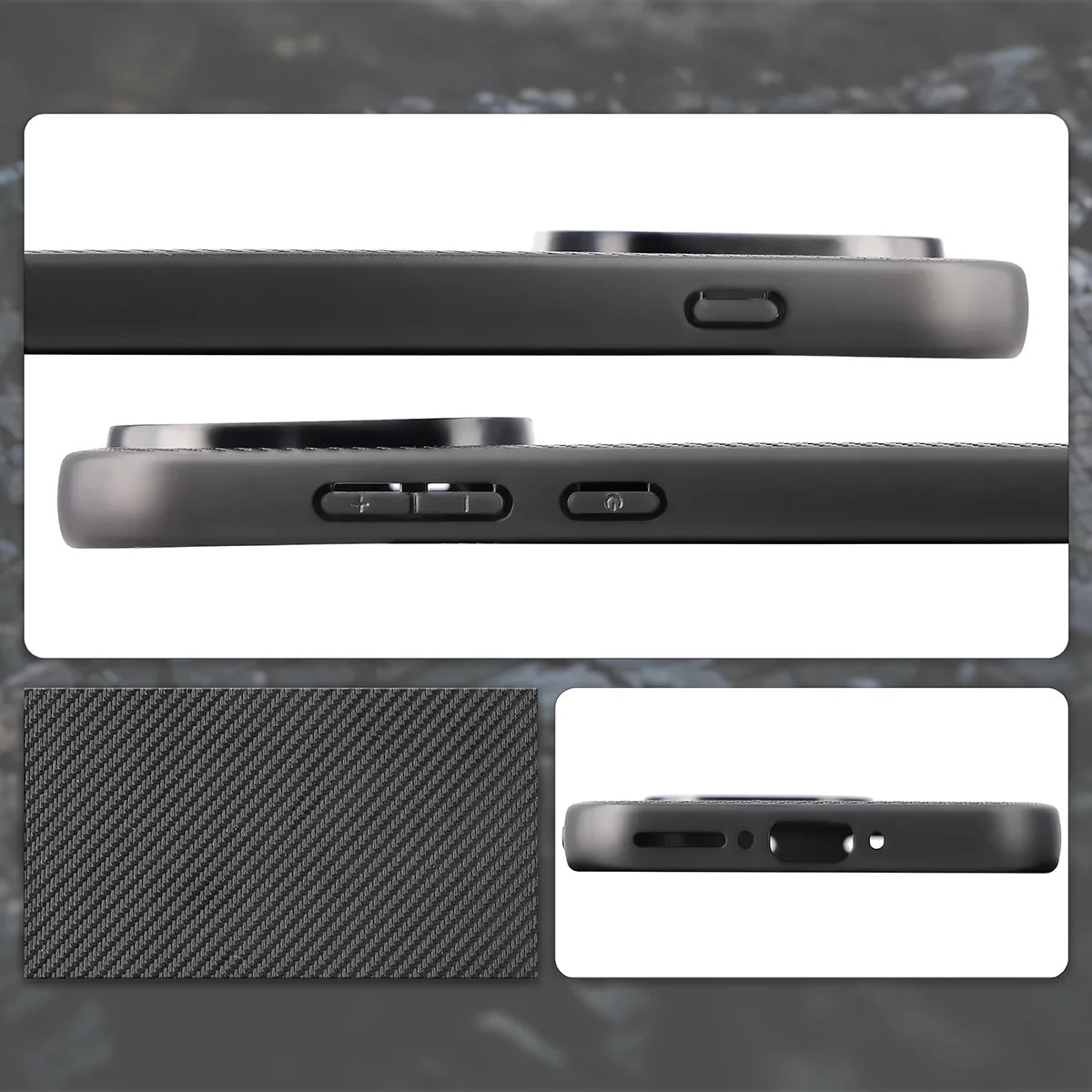 Kryt Bizon Case CarbO Lanyard & Magnetic OnePlus 15, black