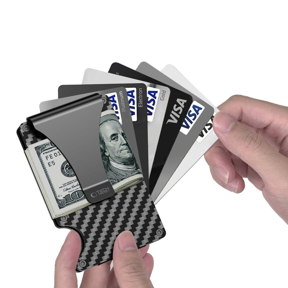 Knížkové pouzdro Tech-Protect Thorn RFID Card Wallet Carbon Black
