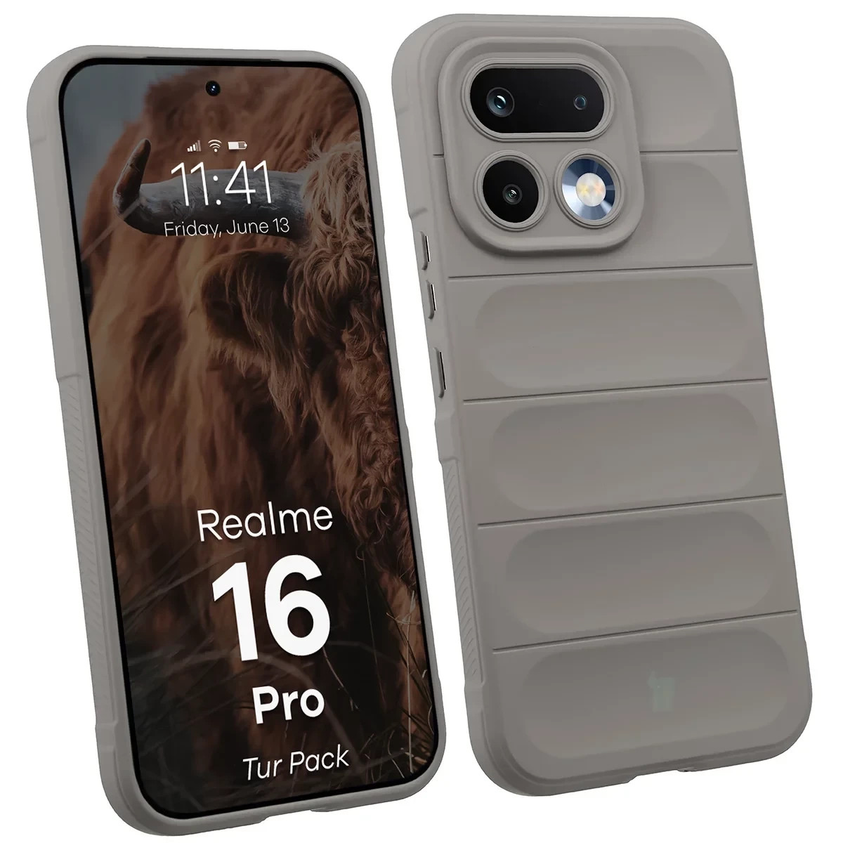 Kryt Bizon Tur Pack Realme 16 Pro 5G, light grey