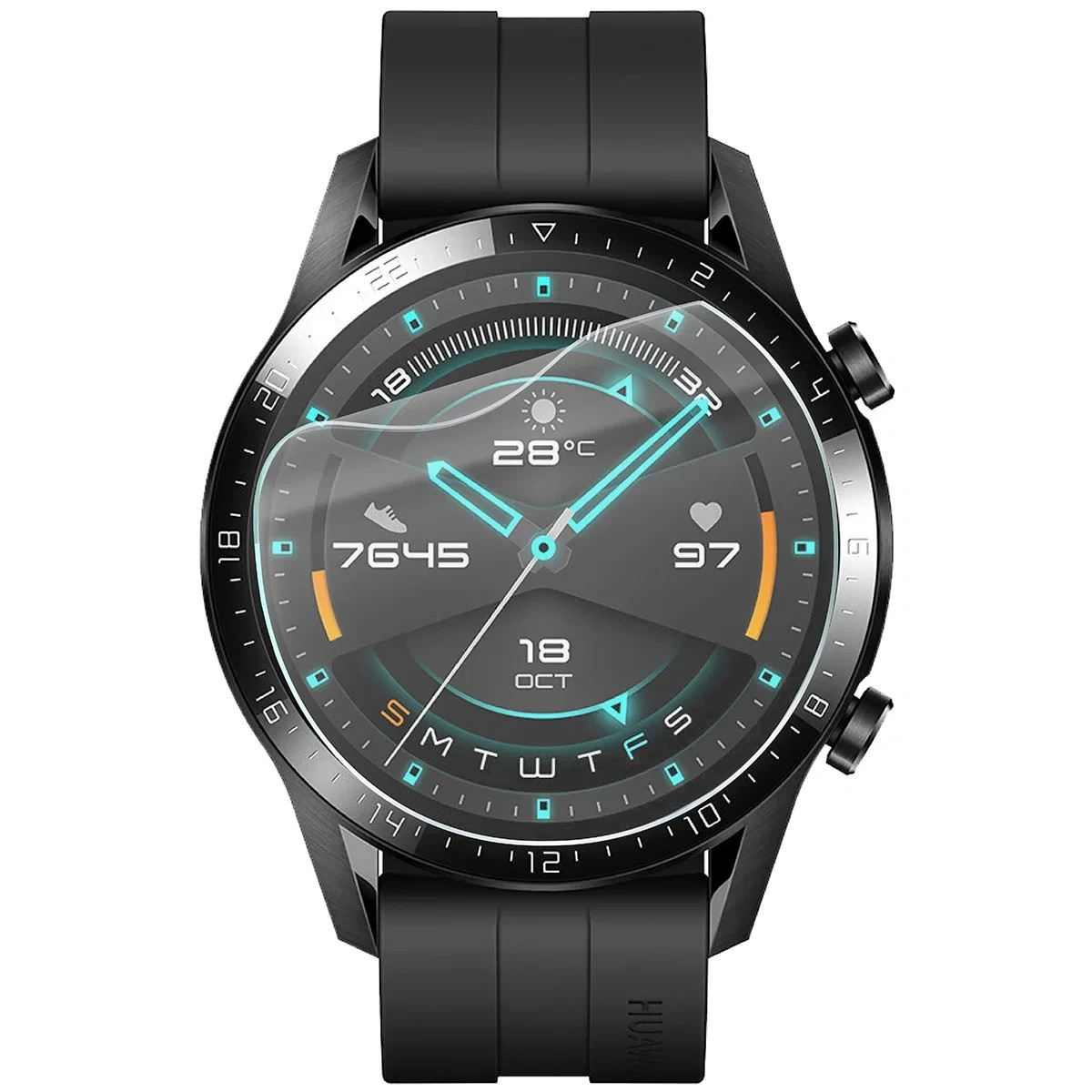 Ochranná fólie Bizon Watch Film HydroFlex Huawei Watch GT 2 46 mm [6 PACK]