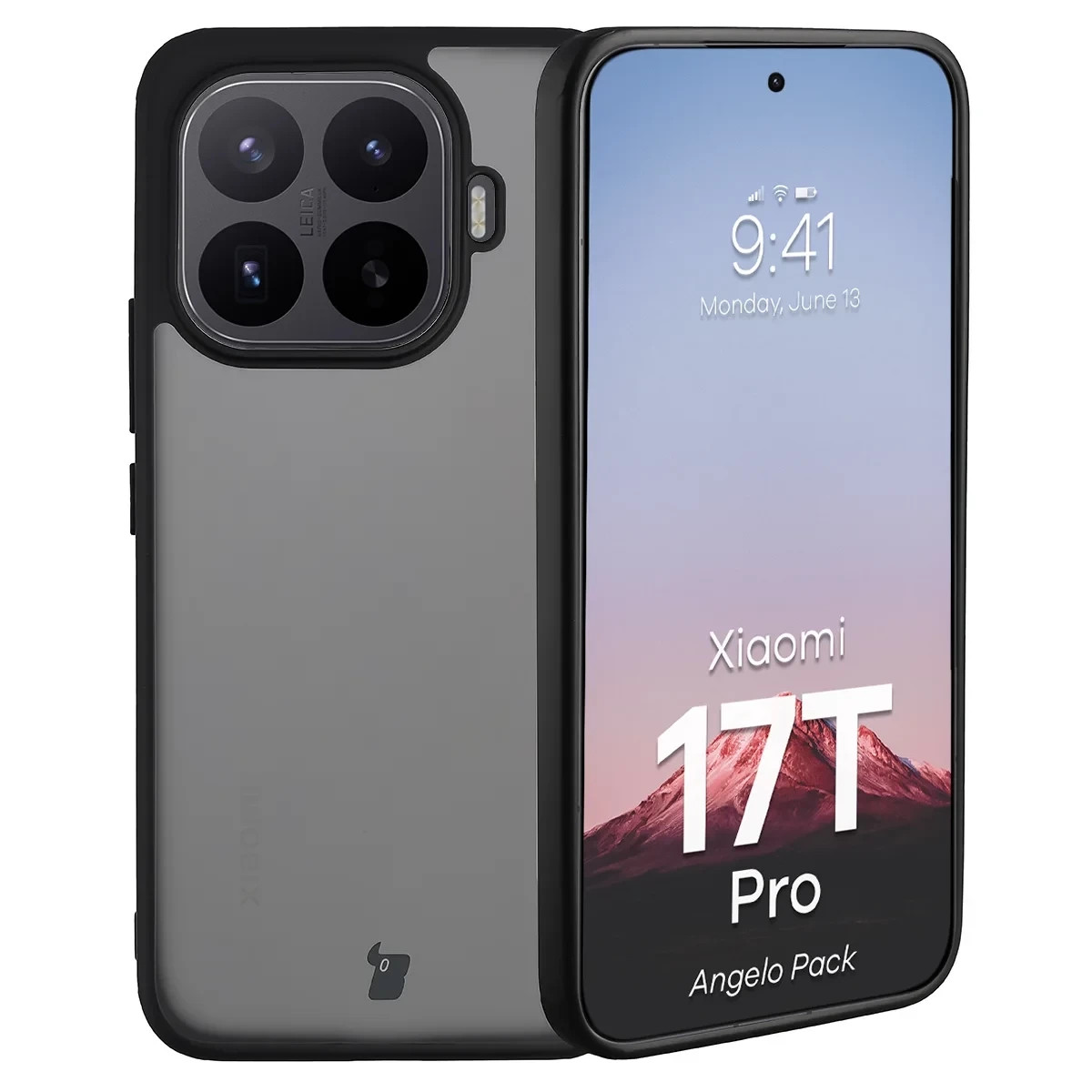 Kryt Bizon Angelo Pack Xiaomi 17T Pro, smoked with a black frame