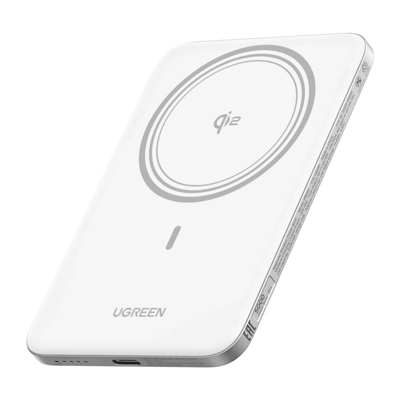 Kryt UGREEN PB580 5000mAh 15W Magnetic Power Bank (White)