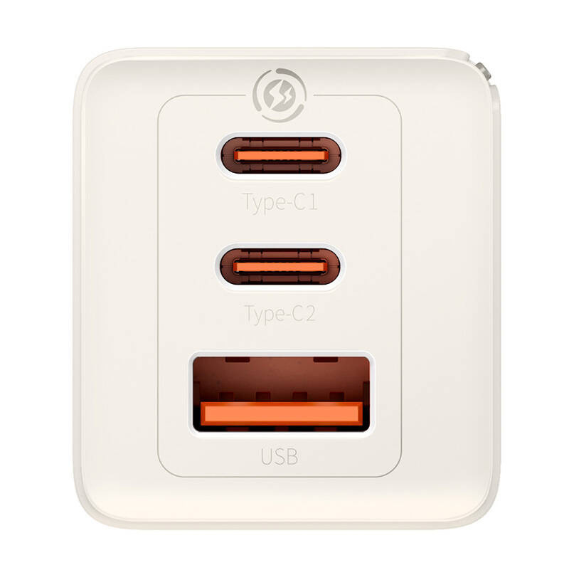 Síťová nabíječka Baseus GaN5 2xUSB-C, USB-A 65W + 1m cable (white)