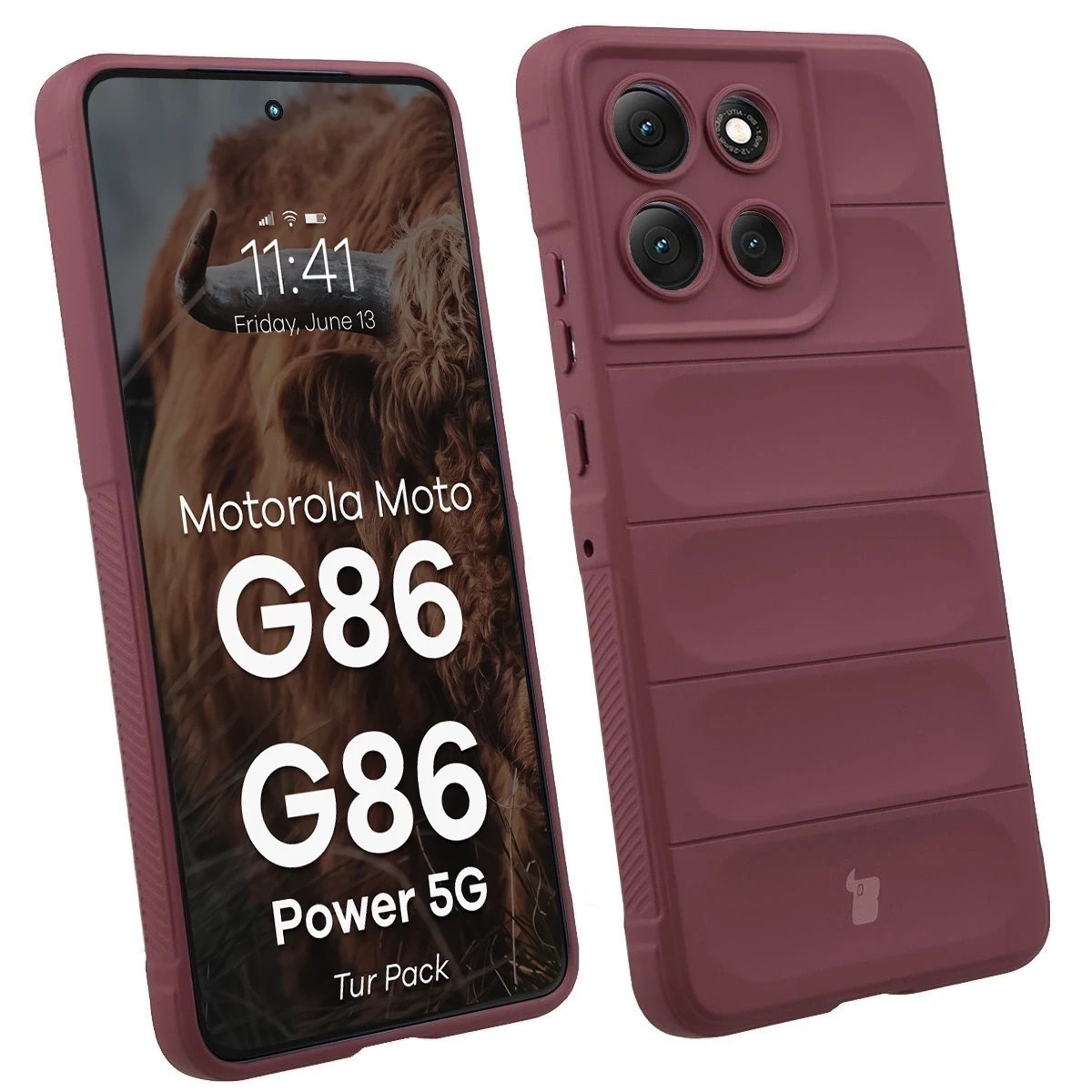 Kryt Bizon Tur Pack Motorola Moto G86 5G / G86 Power 5G, burgundy