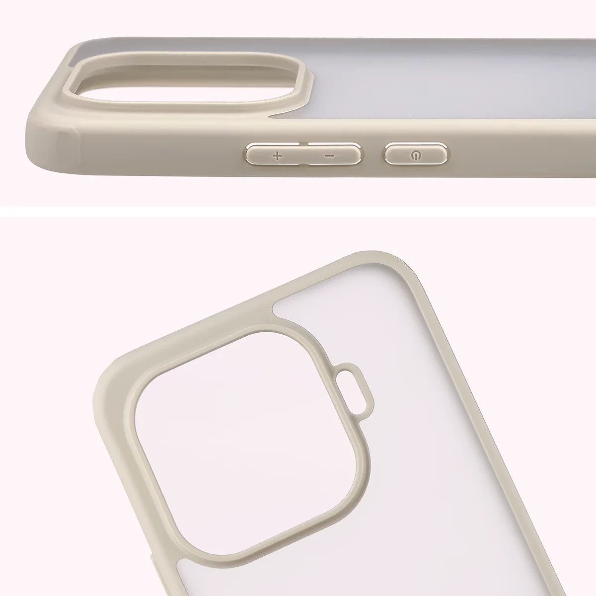Kryt Bizon Case Angelo Xiaomi 17T, semi-transparent with a beige frame