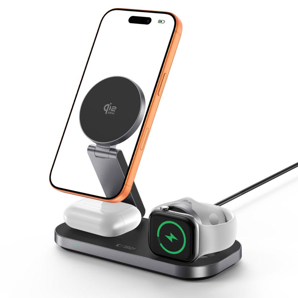 Bezdrátová nabíječka Tech-Protect A52 3in1 Magnetic MagSafe Wireless Charger 25W Qi2.2 Black