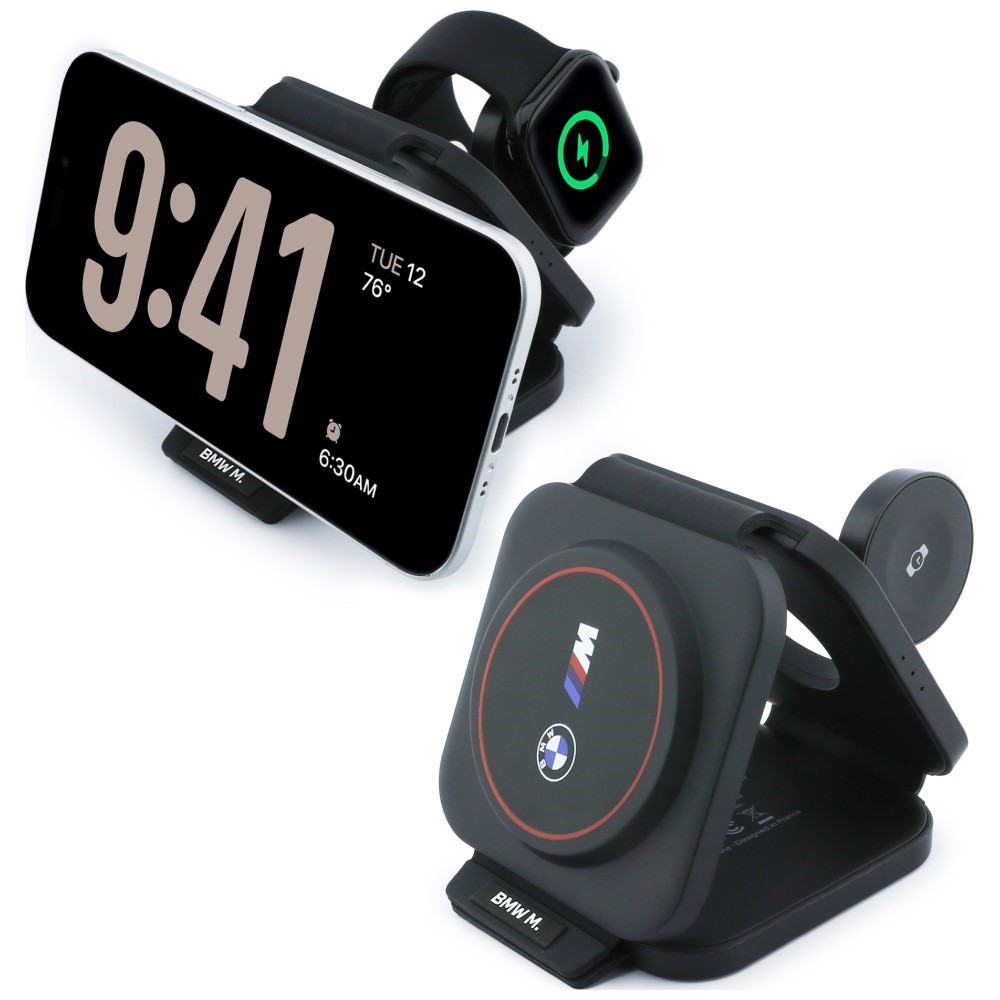 Bezdrátová nabíječka BMW M 3-in-1 Wireless Charger Qi2 15W Print Logo Red