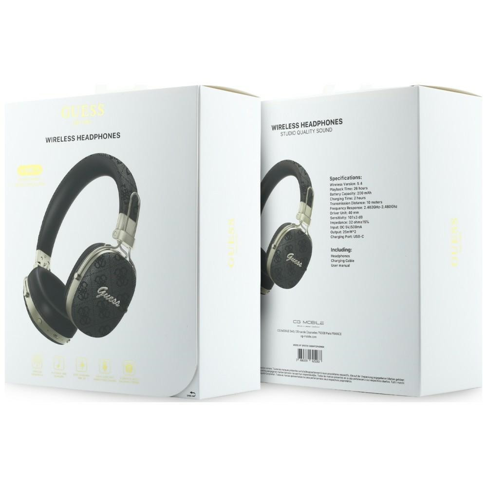 Kryt Guess Wireless over-ear headphones Bluetooth ENC Metal 4G Script Logo black