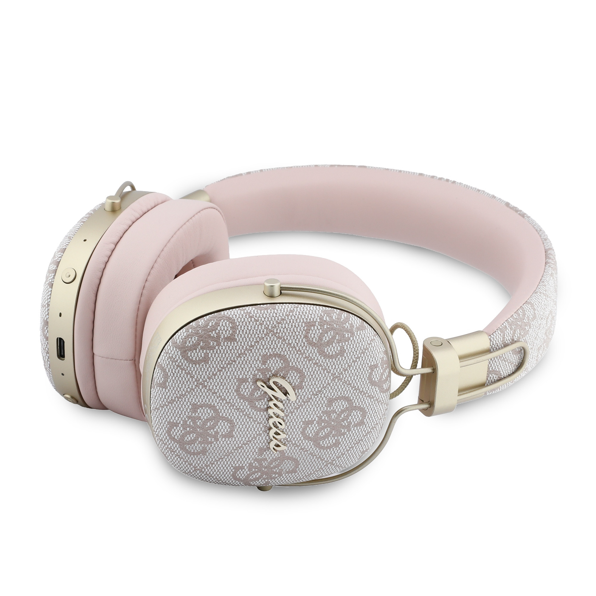 Kryt Guess Wireless over-ear headphones Bluetooth ENC Metal 4G Script Logo pink