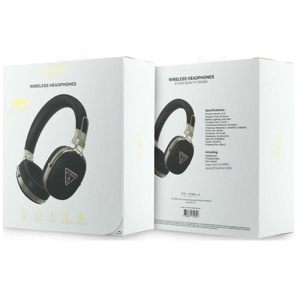 Kryt Guess Wireless over-ear headphones Bluetooth ENC Metal Grained Triangle Logo black