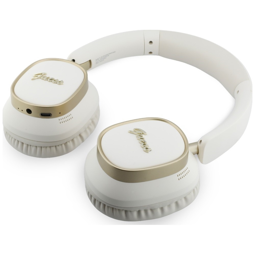 Kryt Guess Wireless over-ear headphones Bluetooth ENC Rectangle Metal Script white