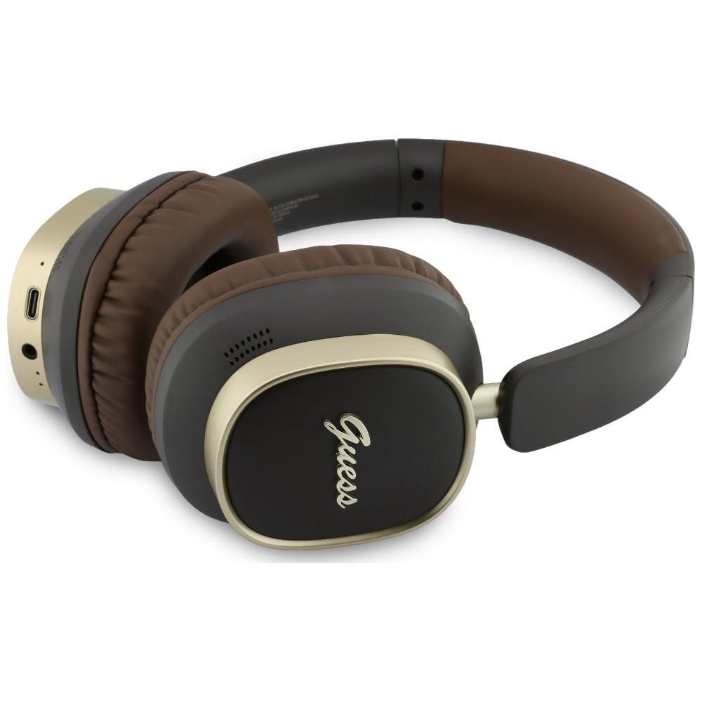 Kryt Guess Wireless over-ear headphones Bluetooth ENC Rectangle Metal Script brown