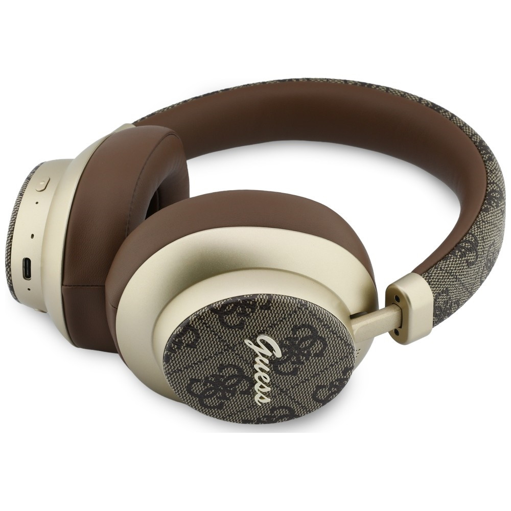 Kryt Guess Wireless over-ear headphones Bluetooth ENC 4G Gold Script Metal brown