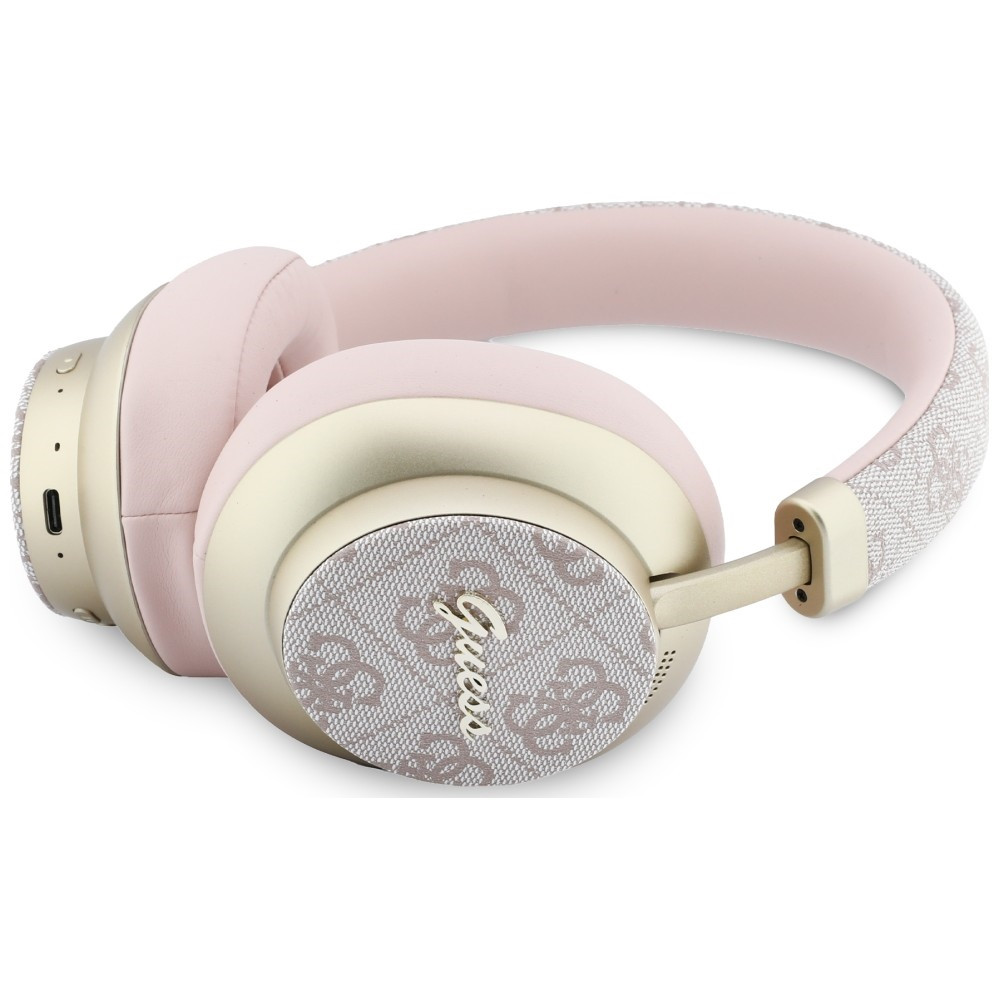 Kryt Guess Wireless over-ear headphones Bluetooth ENC 4G Gold Script Metal pink