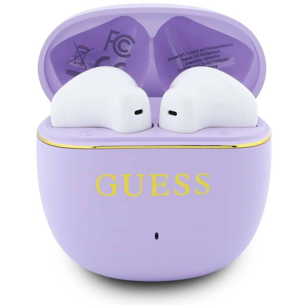 Kryt Guess Wireless headphones OWS Glossy Gold Line Classic purple