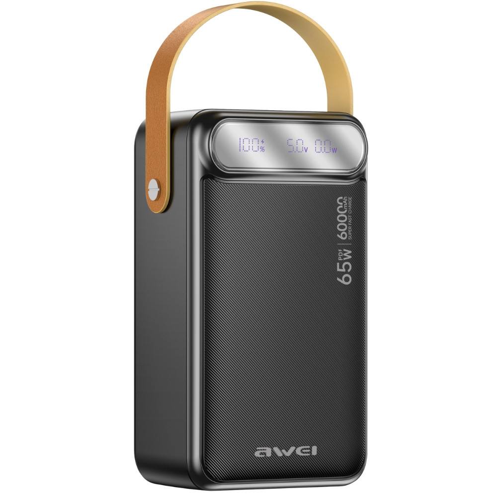 AWEI PA-82 Powerbank 60000mAh 65W PD 2xUSB-A, USB-C black