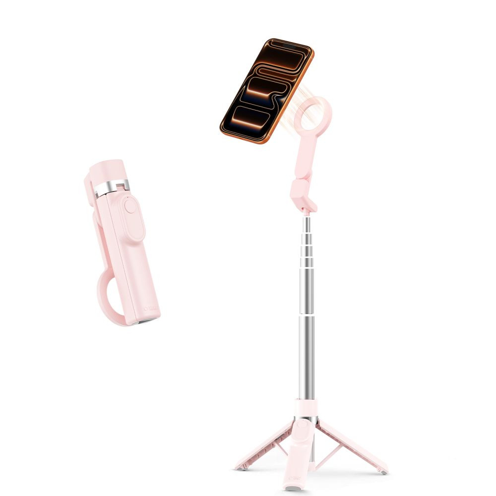 Kryt Tech-Protect L11S MagSafe Bluetooth Selfie Stick Tripod Pink