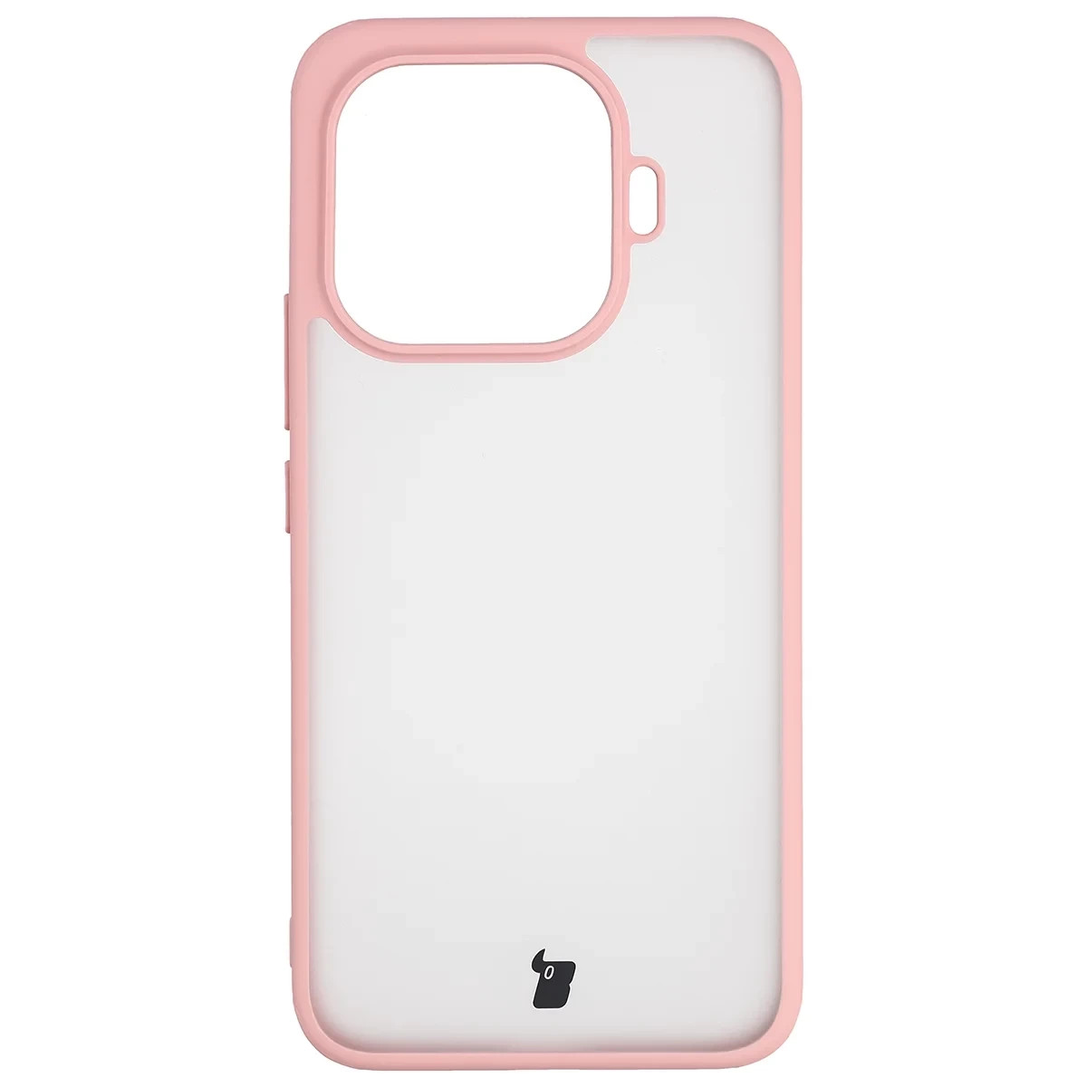 Kryt Etui Bizon Case Angelo do Xiaomi 17T Pro, półbarva čirá z jasnoróżową ramką