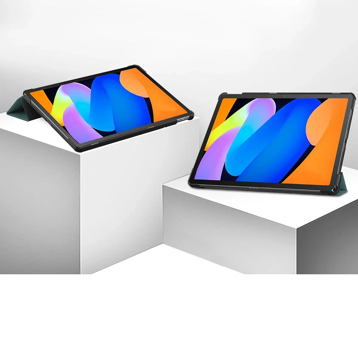 Kryt Etui z klapką Bizon Case Tab Croc do Lenovo Idea Tab 11, barva tmavě zelená