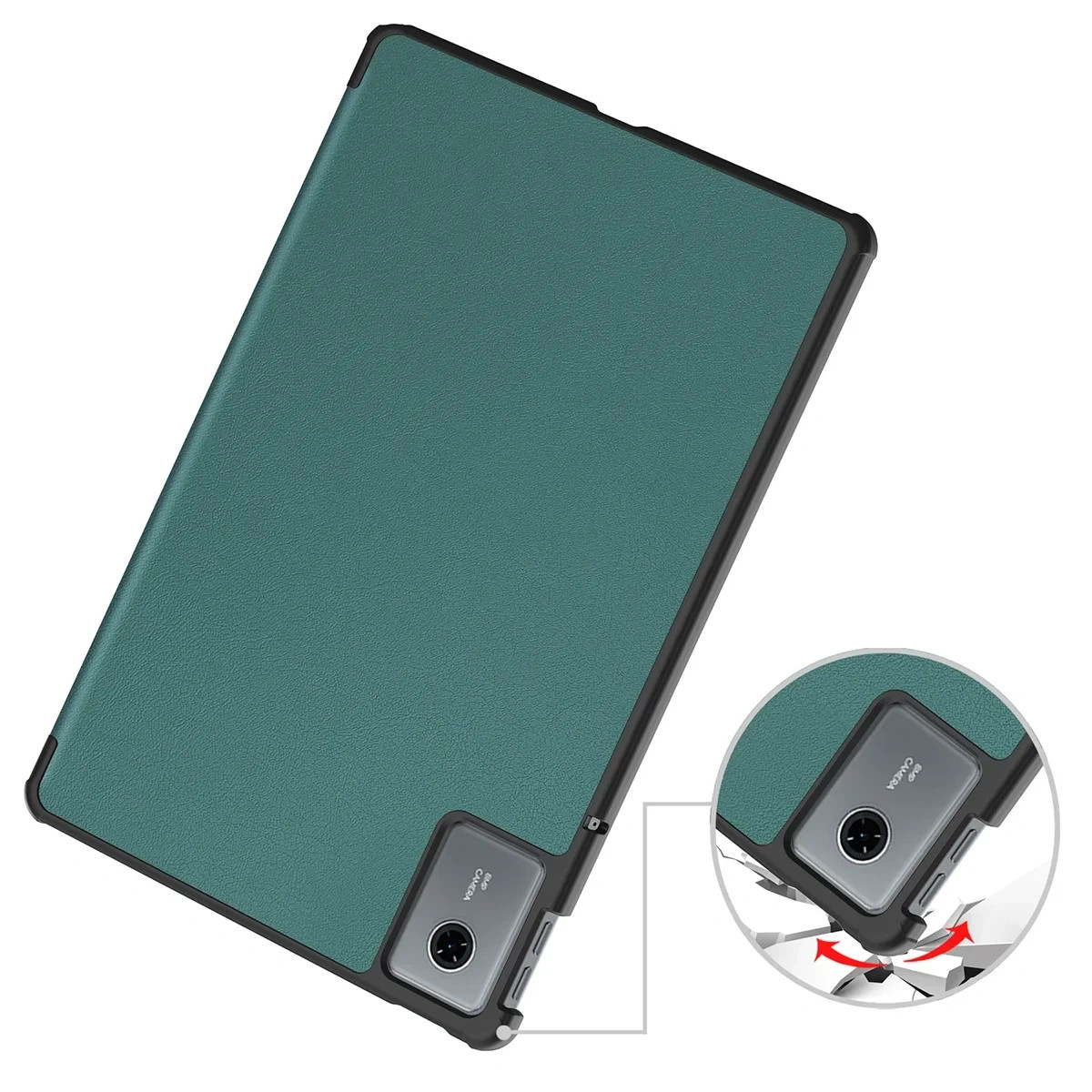 Knížkové pouzdro Bizon Case Tab Croc do Lenovo Idea Tab 11, barva tmavě zelená