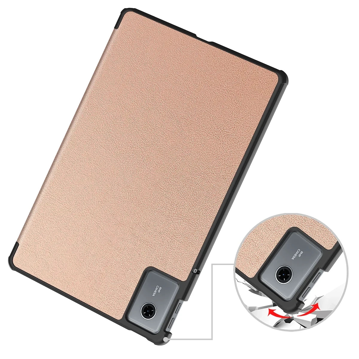 Knížkové pouzdro Bizon Case Tab Croc do Lenovo Idea Tab 11, różowozłote