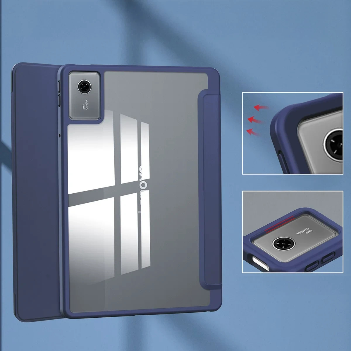 Knížkové pouzdro Bizon Case Tab Clear Matt do Lenovo Idea Tab 11, barva tmavě modrá