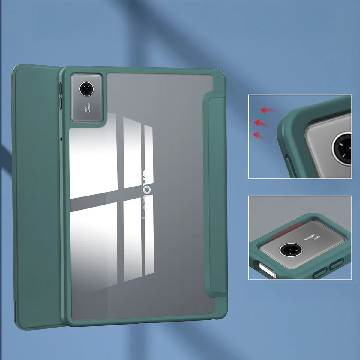 Knížkové pouzdro Bizon Case Tab Clear Matt do Lenovo Idea Tab 11, barva tmavě zelená