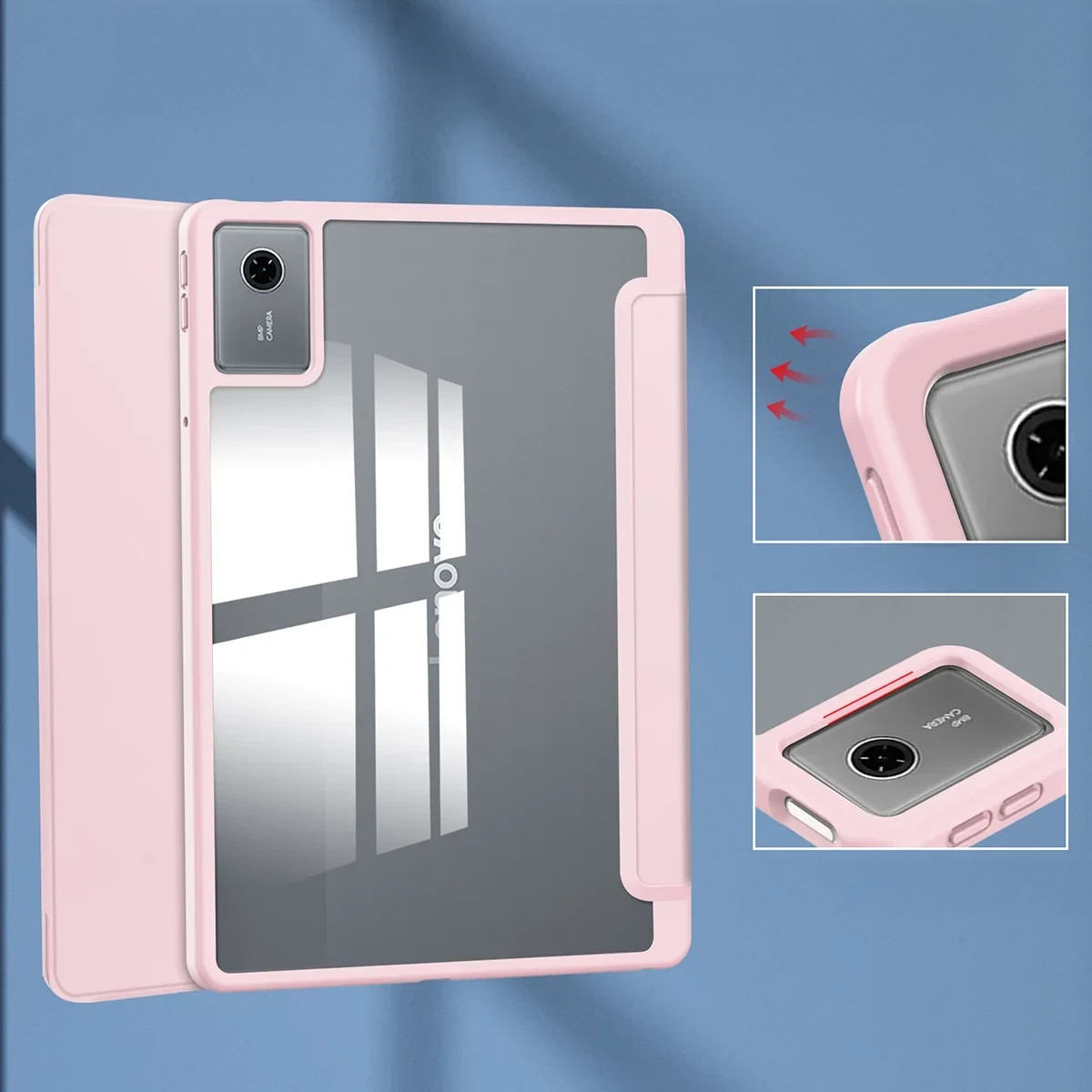 Knížkové pouzdro Bizon Case Tab Clear Matt do Lenovo Idea Tab 11, barva růžová