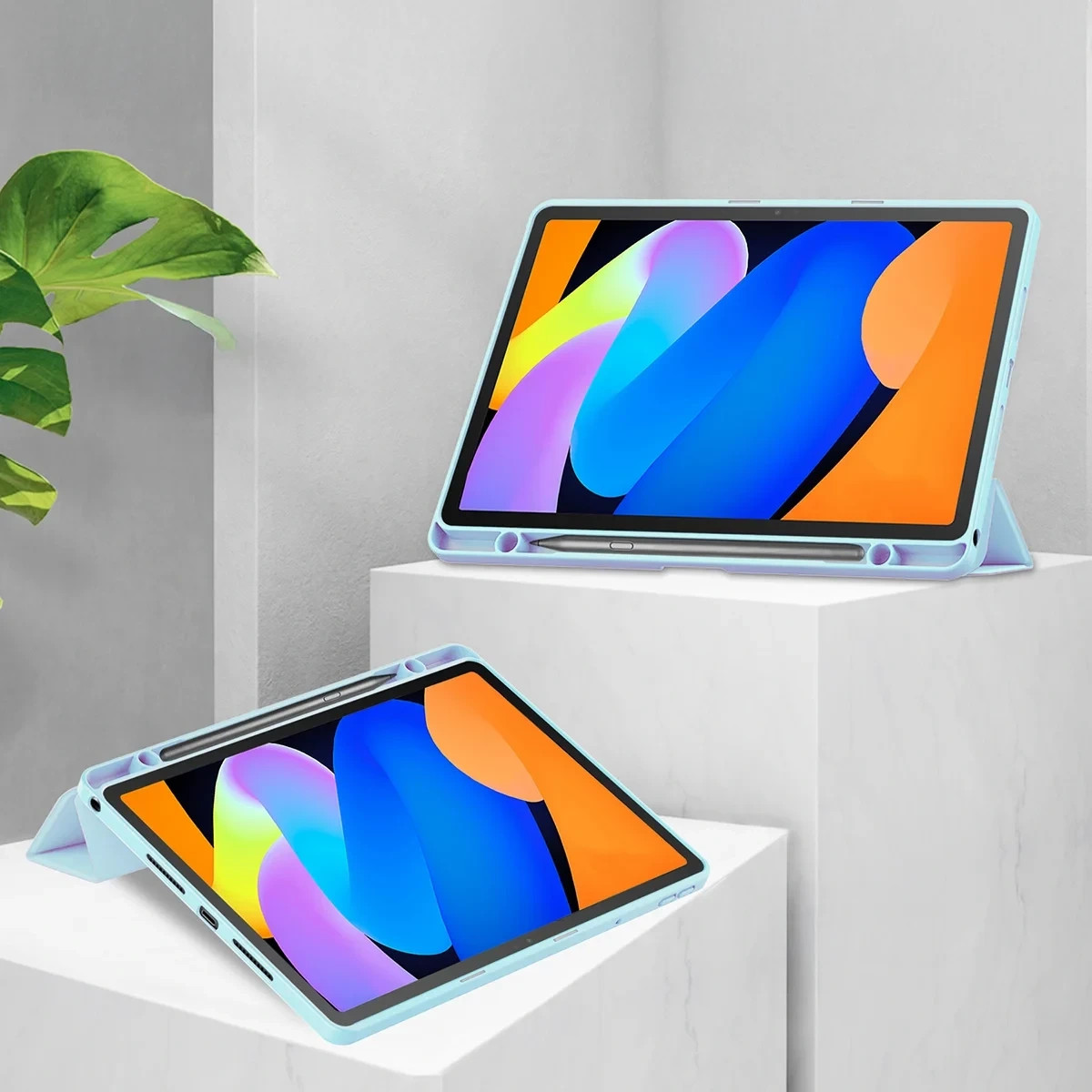 Kryt Etui z klapką Bizon Case Tab Clear Matt do Lenovo Idea Tab 11, błękitne