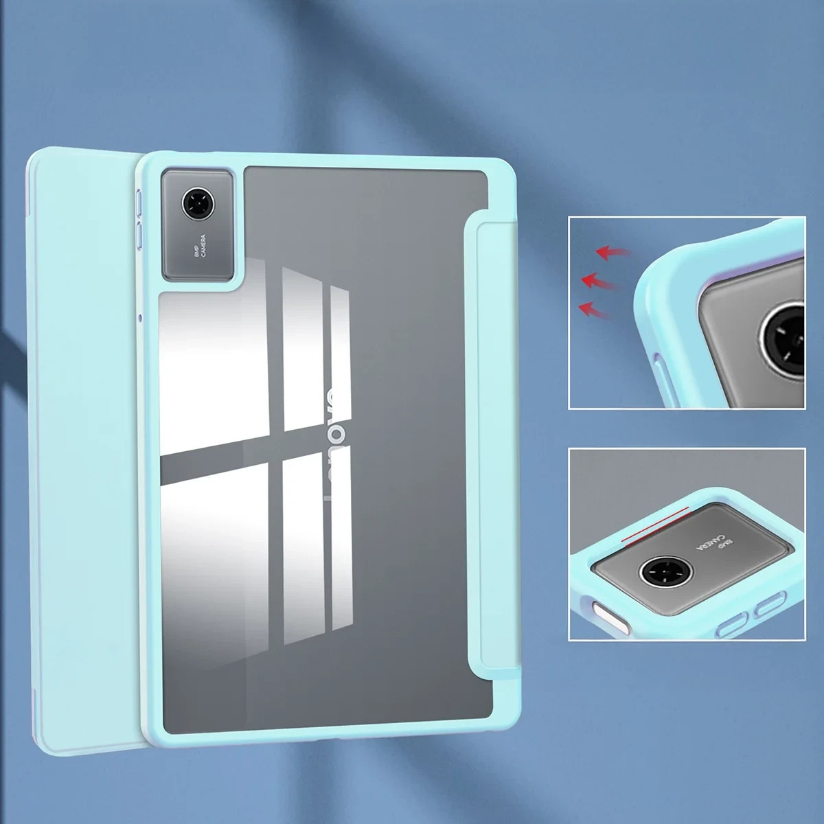 Knížkové pouzdro Bizon Case Tab Clear Matt do Lenovo Idea Tab 11, błękitne