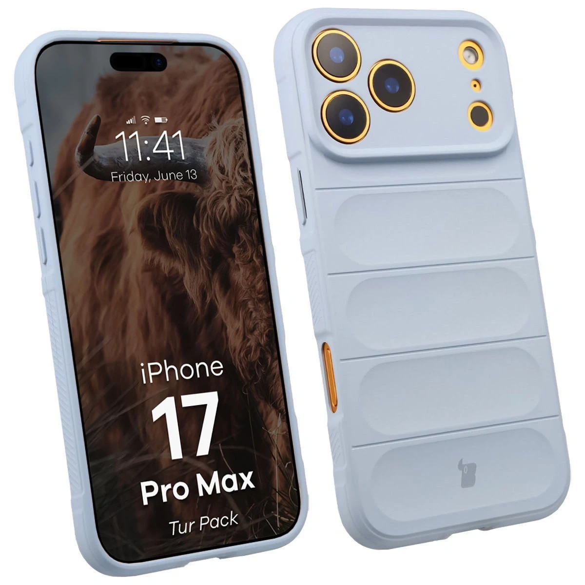 Kryt + szkło hartowane Bizon Tur Pack do iPhone 17 Pro Max, jasnobarva modrá