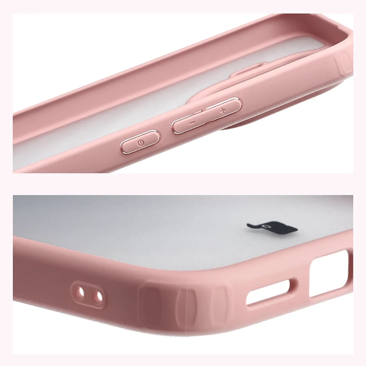 Kryt Bizon Case Angelo Xiaomi 17T, semi-transparent with a light pink frame