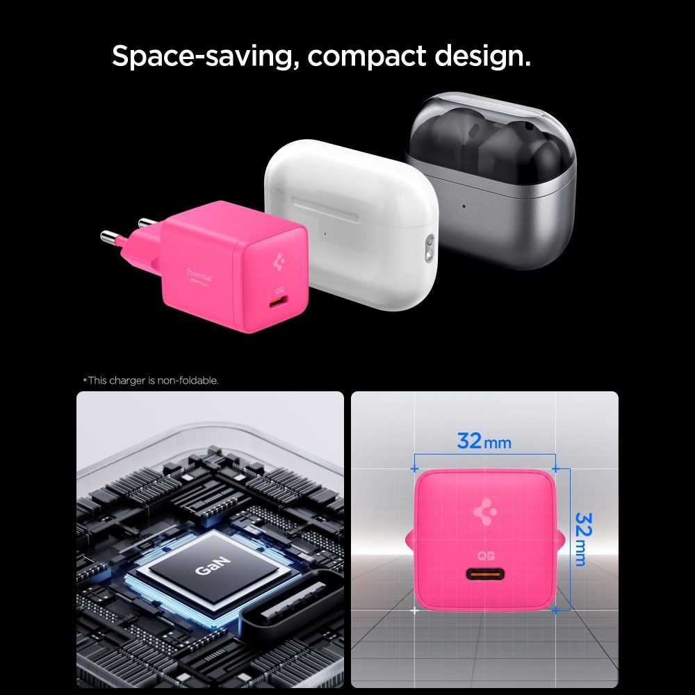 Síťová nabíječka Spigen EE301EU-GAN Essential USB-C Network Charger 30W Pink