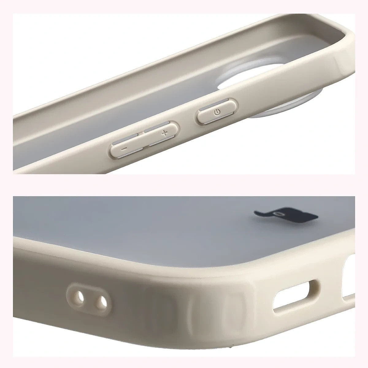 Kryt Bizon Case Angelo Google Pixel 11 Pro XL / 10 Pro XL, semi-transparent with a beige frame