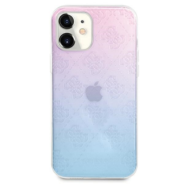 Kryt Guess GUHCP12S3D4GGBP Apple iPhone 12 mini blue&pink hardcase 4G 3D Pattern Collection